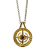 Women's Red Garnet Global Zen Life Signature Gold Necklace