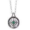 Women's Green Emerald Global Zen Life Signature Silver Necklace