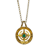 Women's Green Emerald Global Zen Life Signature Gold Necklace